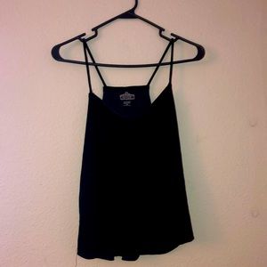 Black, velvet, razor back tank top